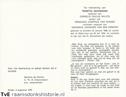 Trinetta Antonissen- Cornelis Paulus Wuijts - Arnoldus J van Winden - Gerardus J vd Kerkhof