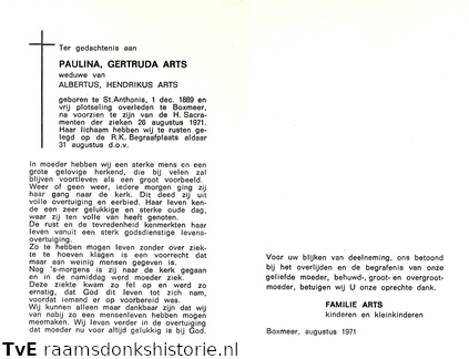 Paulina Gertruda Arts- Albertus Hendrikus Arts