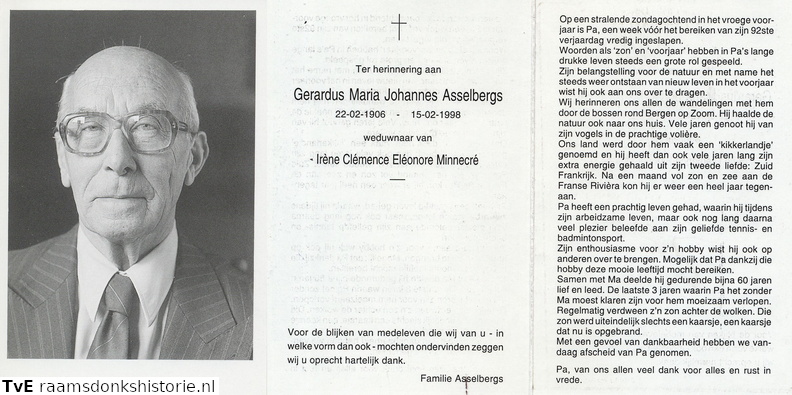 Gerardus Maria Johannes Asselbergs Irène Clémence Eléonore Minnecré
