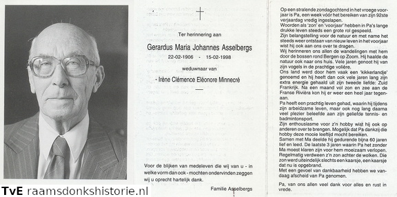 Gerardus Maria Johannes Asselbergs Irène Clémence Eléonore Minnecré