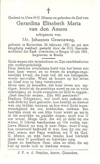 Gerardina  Elisabeth Maria van den Assem- Johannes Groeneweg