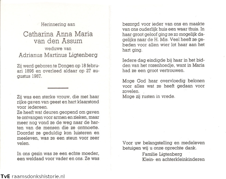 Catharina Anna Maria van den Assum- Adrianus Martinus Ligtenberg