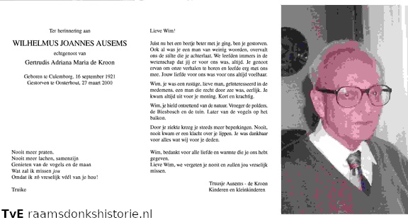 Wilhelmus Joannes Ausems- Gertrudis Adriana Maria de Kroon