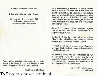 Johanna van der Avoird