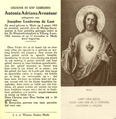 Antonia Adriana Avontuur- Josephus Lambertus de Laat