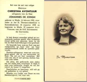 Christina Avontuur- Johannes de Jongh