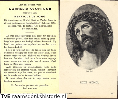 Cornelia Avontuur- Henricus de Jong