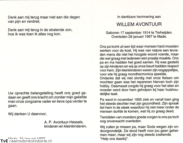 Willem Avontuur- A P Hessels