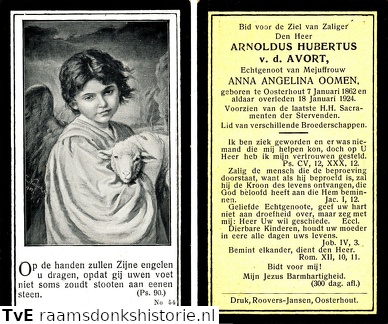 Arnoldus Hubertus van der Avort- Anna Angelina Oomen