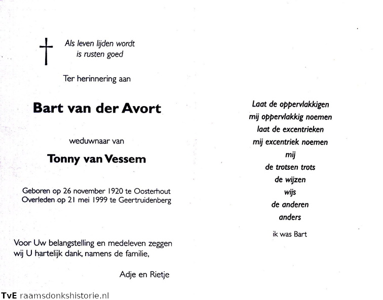 Bart van der Avort- Tonny van Vessem
