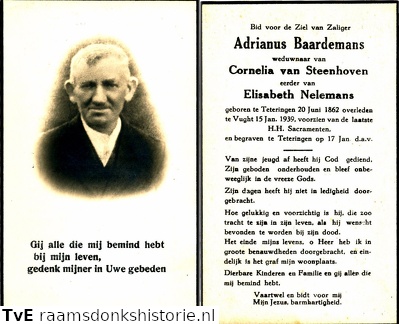 Adrianus Baardemans Cornelia van Steenhoven  Elisabeth Nelemans
