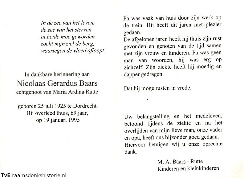 Nicolaas Gerardus Baars Maria Ardina Rutte