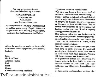 Annie van Baast Kees Janssen
