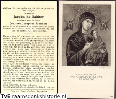 Jacoba de Bakker Joannes Josephus Franken