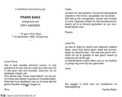 Frans Bakx Diny Andries