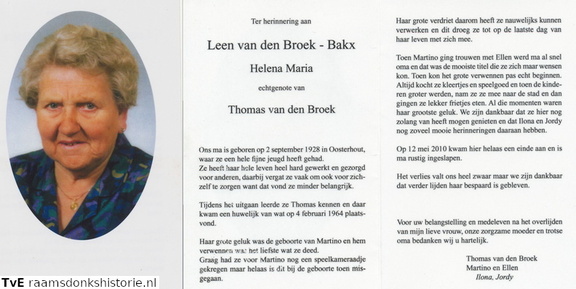 Helena Maria Bakx Thomas van den Broek