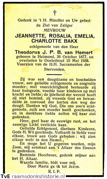 Jeannette Rosalia Emelia Charlotte Bakx Theodorus J.P.B. van Hemert