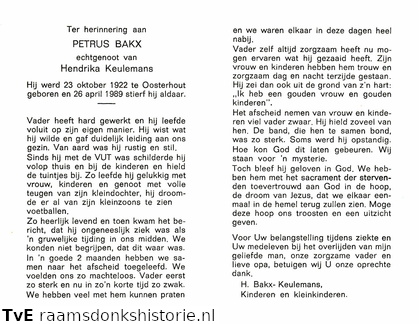 Petrus Bakx Hendrika Keulemans