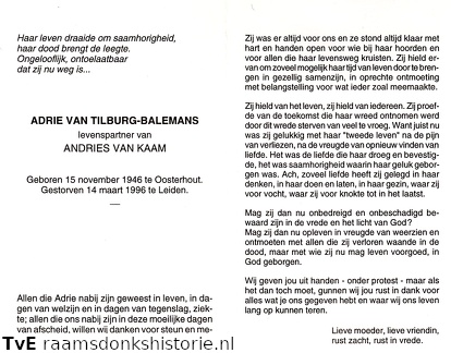 Adrie Balemans (vr)Andries van Kaam