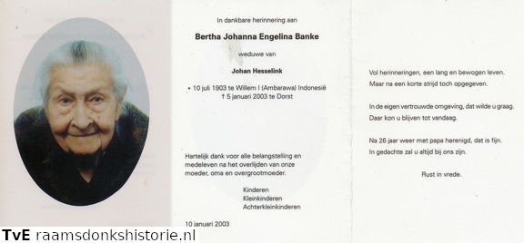 Bertha Johanna Engelina Banke Johan Hesselink
