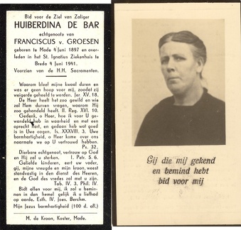 Huiberdina de Bar Franciscus van Groesen