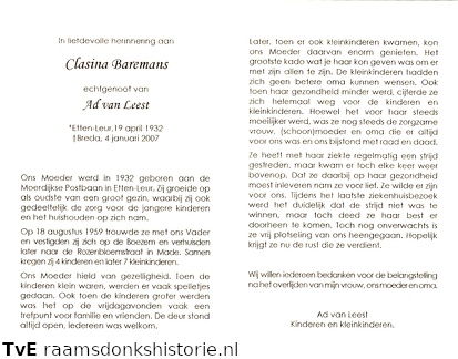 Clasina Baremans Ad van Leest