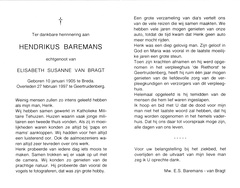 Hendrikus Baremans Elisabeth Suzanne van Bragt