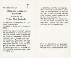 Johannes Adrianus Bartelen Gerdina Maria Raaijmakers