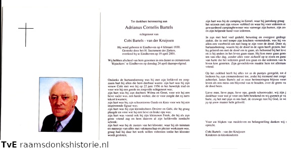 Adrianus Cornelis Bartels Cobi van der Kruijsen
