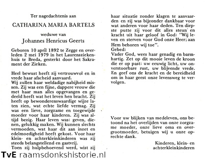 Catharina Maria Bartels Johannes Henricus Geerts