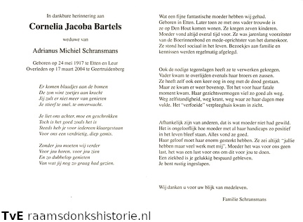 Cornelia Jacoba Bartels Adrianus Michiel Schransmans