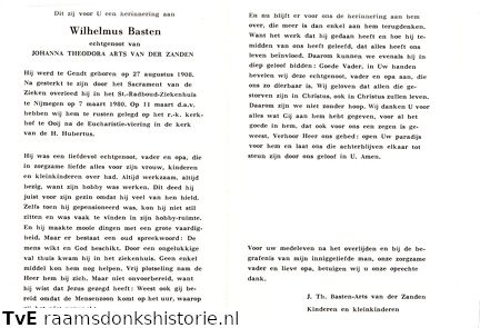 Wilhelmus Basten Johanna Theodora Arts van der Zanden