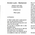 Anneke Bastiaansen Piet Luykx