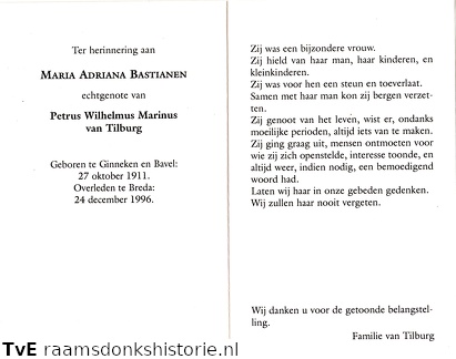 Maria Adriana Bastianen Petrus Wilhelmus Marinus van Tilburg