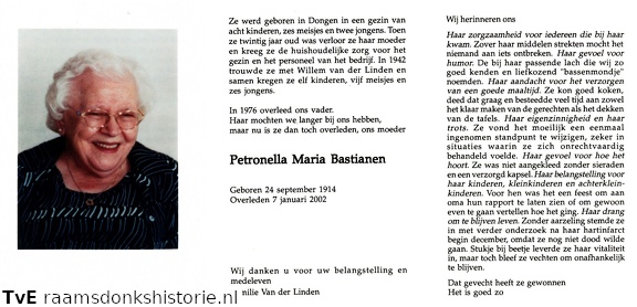 Petronella Maria Bastianen Willem van der Linden