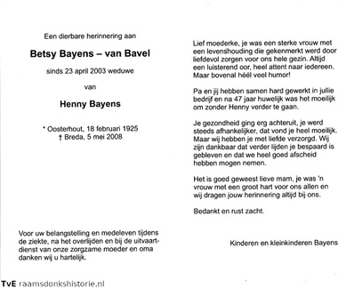 Betsy van Bavel Henny Bayens