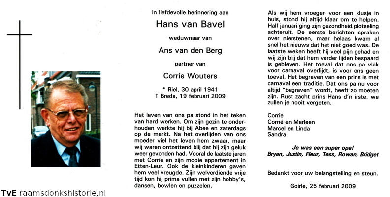 Hans van Bavel (vr)Corrie Wouters Ans ven den Berg