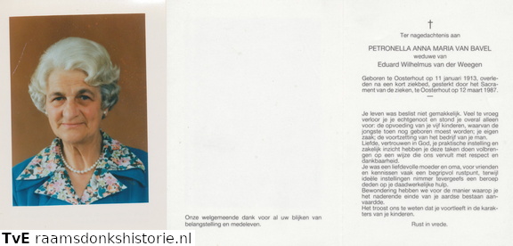 Petronella Anna Maria van Bavel Eduard Wilhelmus van der Weegen