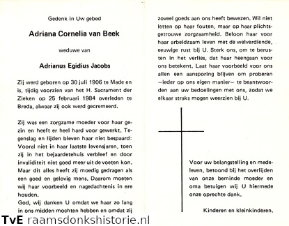 Adriana Cornelia van Beek Adrianus Egidius Jacobs