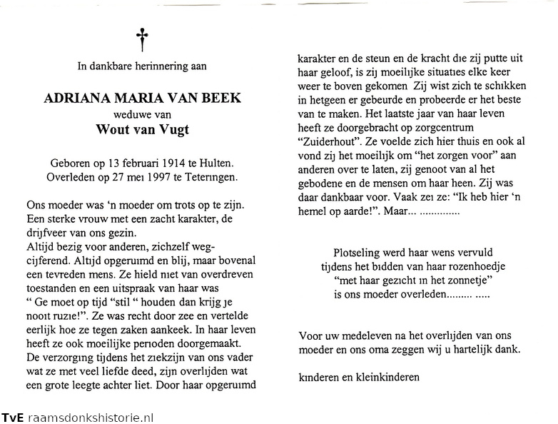 Adriana Maria van Beek Wout van Vugt
