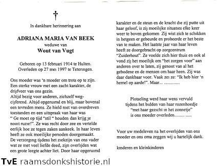 Adriana Maria van Beek Wout van Vugt