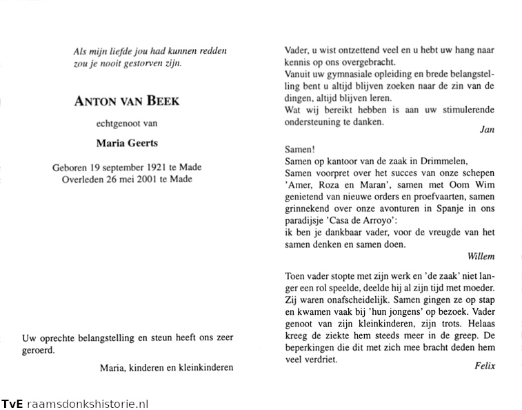 Anton van Beek Maria Geerts