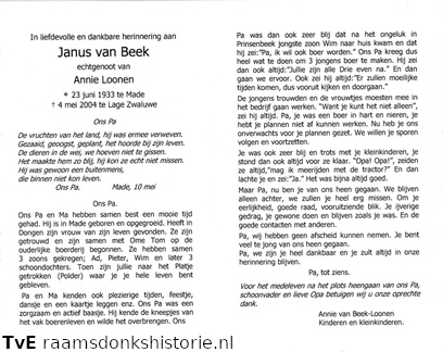 Janus van Beek Annie Loonen