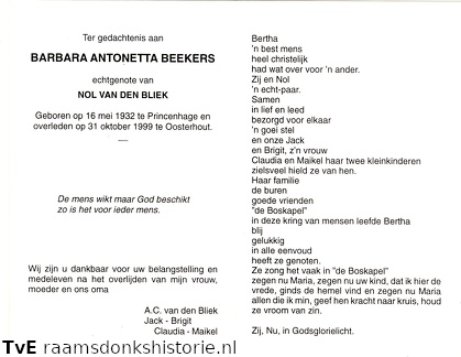 Barbara Antonetta Beekers Nol van den Bliek