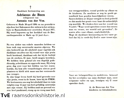 Adrianus de Been Antonia van der Ven
