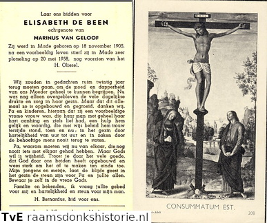 Elisabeth de Been Marinus van Geloof