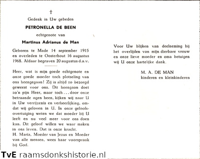 Petronella de Been Martinus Adrianus de Man