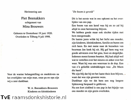 Piet Beenakkers Mina Brouwers