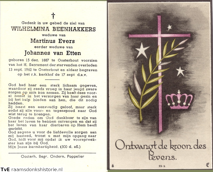 Wilhelmina Beenhakkers Martinus Evers Johannes van Etten