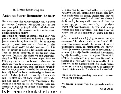 Antonius Petrus Bernardus de Beer